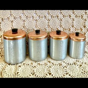 MCM Brushed Aluminum Copper Canisters